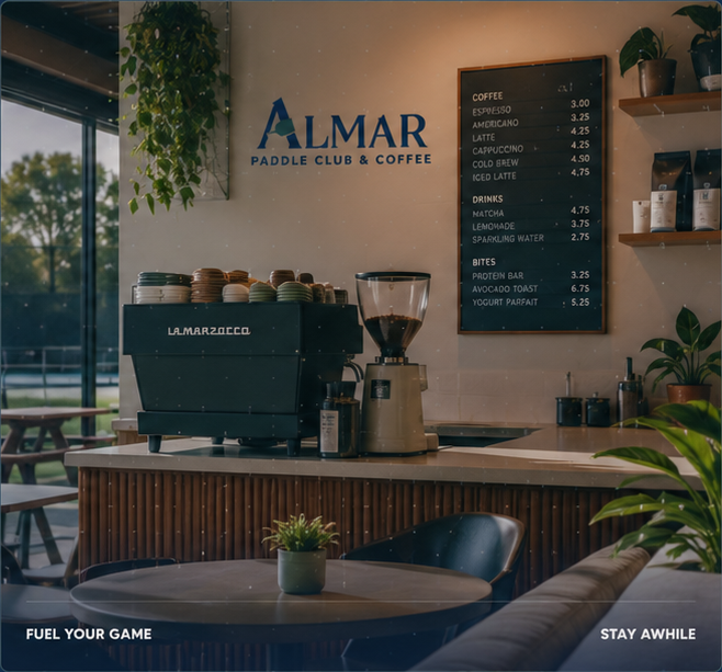 ALMAR clubhouse terrace and lounge area